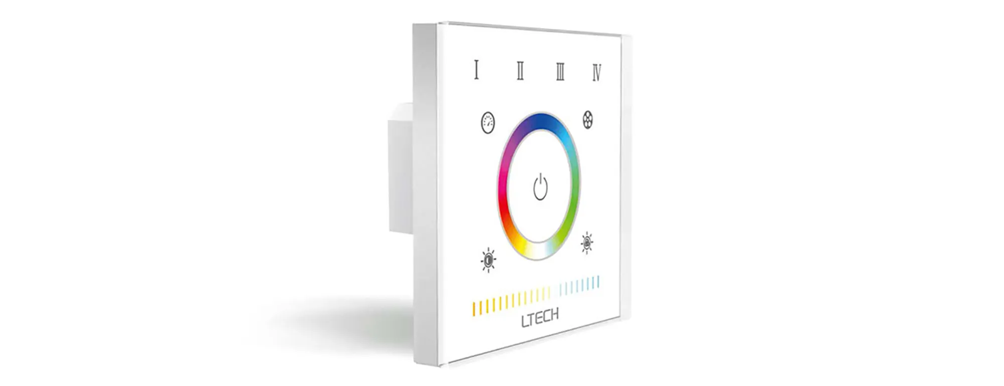 RF2.4GHz RGBW and CT Touch Panel, PWM Power O/P, 12/24Vdc, 360W 15A, Single/Multi Zone Support. E5S  LTECH Touch Panel